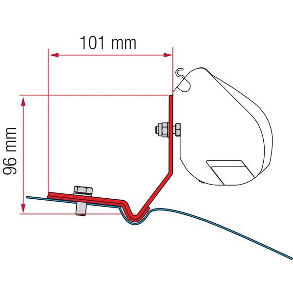 Fiamma F35 Adapter Kit Vw Caddy Maxi Deep Black 98655Z096 - Fiamma wall installation adapters enabling secure awning mounting across different vehicle types - My Fiamma