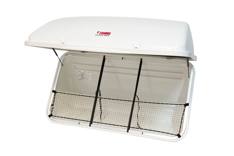 Ultra-Box 360 (360L storage box, external: 147×38×70cm, internal: 133.5×30×58cm, 14kg) - Fiamma rear storage boxes designed to provide additional secure luggage capacity for motorhomes and campervans - My Fiamma