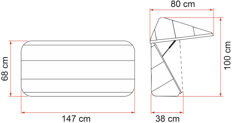 Ultra-Box 360 (360L storage box, external: 147×38×70cm, internal: 133.5×30×58cm, 14kg) - Fiamma rear storage boxes designed to provide additional secure luggage capacity for motorhomes and campervans - My Fiamma