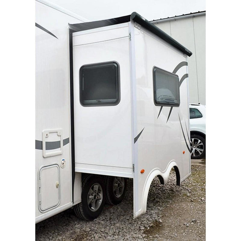 Fiamma Motorhome Slide Out 280 Awning Polar White Case Royal Grey Fabric - Fiamma wall installation adapters enabling secure awning mounting across different vehicle types - My Fiamma