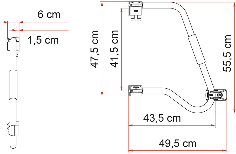Security 46 Pro (white, 46cm with extra lock) - Fiamma security handles and accessories improving entry support and anti-theft protection - My Fiamma