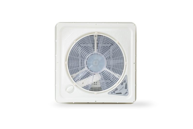 Fiamma Turbo-Vent Premium - 12V Roof Fan 40x40 - White - Variable Speed - Fiamma rooflights for caravans and motorhomes delivering natural light, ventilation and weatherproof roof openings - My Fiamma