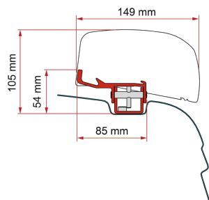 Fiamma F40 Van Adapter Vwt5/T6 - Deep Black - Lhd 98655Z152 - Fiamma wall installation adapters enabling secure awning mounting across different vehicle types - My Fiamma