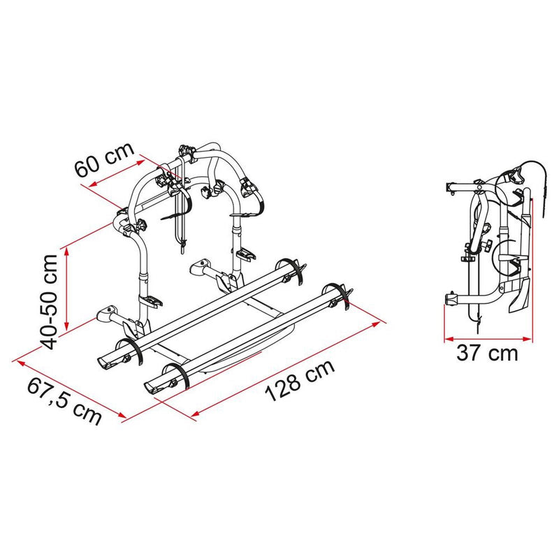 Fiamma Carry-Bike Pro C Knaus - Eifelland (02093A29A) - Fiamma wall installation adapters enabling secure awning mounting across different vehicle types - My Fiamma