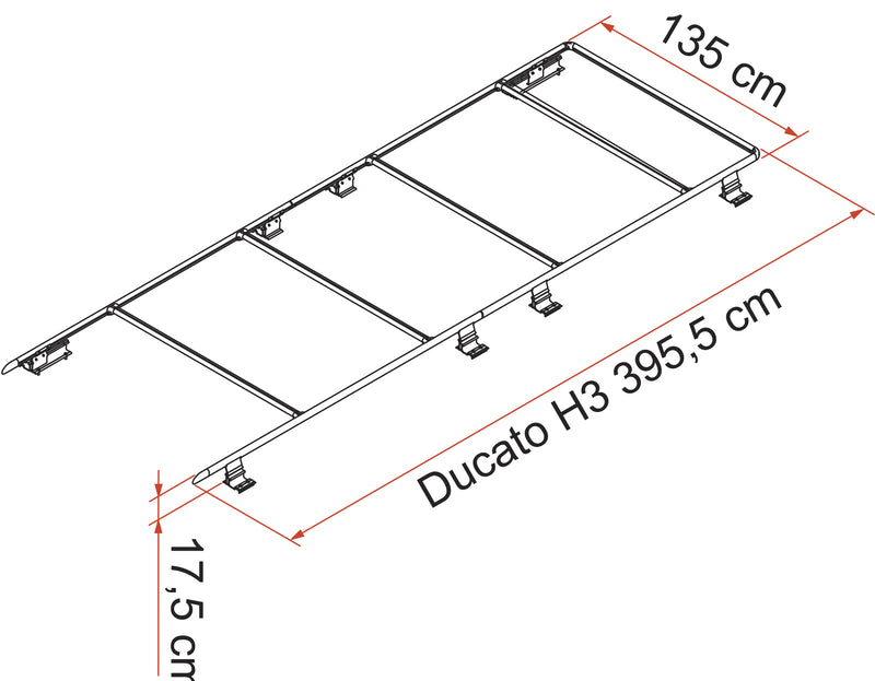Fiamma Roof Rail Ducato H3 – Aluminium Roof Rack System – Ducato/Relay/Boxer 2006+ High Roof - Fiamma roof rails and accessories enabling secure mounting of storage boxes and travel gear - My Fiamma