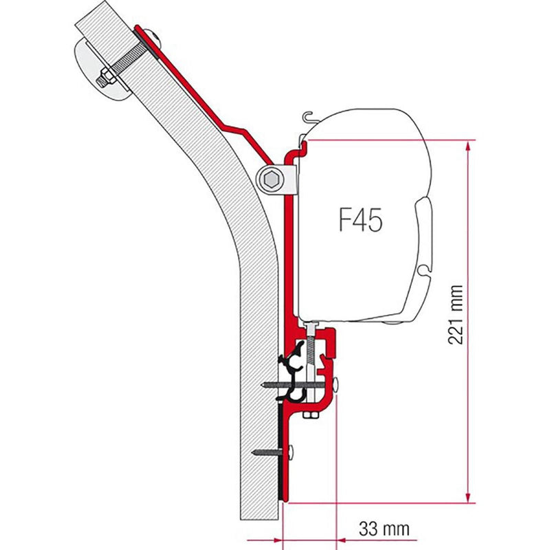 Fiamma Kit for Eriba Touring (3x 8cm Brackets) - Fiamma wall installation adapters enabling secure awning mounting across different vehicle types - My Fiamma