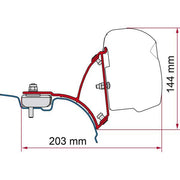 Fiamma VW T5/T6 Transporter Brackets for F43 Awning LHD - Deep Black - Fiamma wall installation adapters enabling secure awning mounting across different vehicle types - My Fiamma