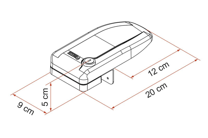 Fiamma Safe Door Magnum Frame – Frame-Mounted External Security Lock – 20 cm – White Aluminium - Fiamma Safe Door and Guardian locks offering reinforced security for vehicle entrances and storage compartments - My Fiamma