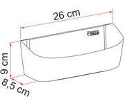 Fiamma Pocket Plus M - Wall Storage Pocket - Grey - Deep Wall Bin - Fiamma organisers for caravans and motorhomes helping keep living spaces tidy, accessible and efficiently arranged - My Fiamma