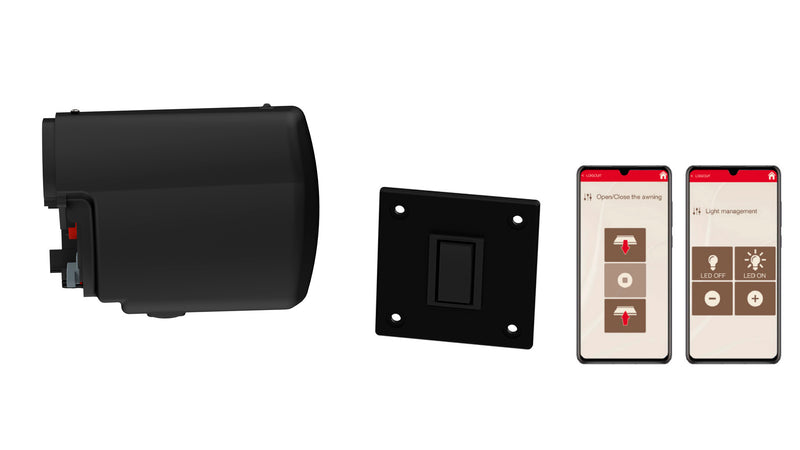 Fiamma Motor Kit Advanced F45s - 12V Awning Motor with App & Wall Control - Polar White/Titanium/Deep Black - Fiamma awning motors allowing smooth, powered opening and closing for added convenience - My Fiamma