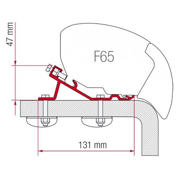Fiamma F80/F65 Adapter Kit Standard 98655-855 - Fiamma wall installation adapters enabling secure awning mounting across different vehicle types - My Fiamma