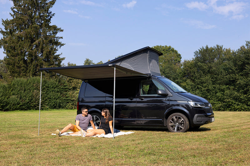 F43van 300 Wall Installation Awning - Fiamma wall-mounted awnings for caravans and motorhomes providing shade and sheltered outdoor space - My Fiamma
