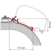 Fiamma F45 Adapter Kit Fiat Ducato Hymer 98655Z028 - Fiamma wall installation adapters enabling secure awning mounting across different vehicle types - My Fiamma