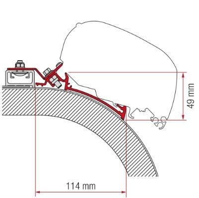 Fiamma F45 Adapter Kit Fiat Ducato Hymer 98655Z028 - Fiamma wall installation adapters enabling secure awning mounting across different vehicle types - My Fiamma