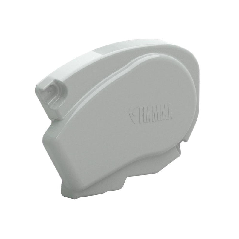 Fiamma F65L 2018 Right Hand Outer End Cap White (98667-039) - Fiamma wall installation adapters enabling secure awning mounting across different vehicle types - My Fiamma