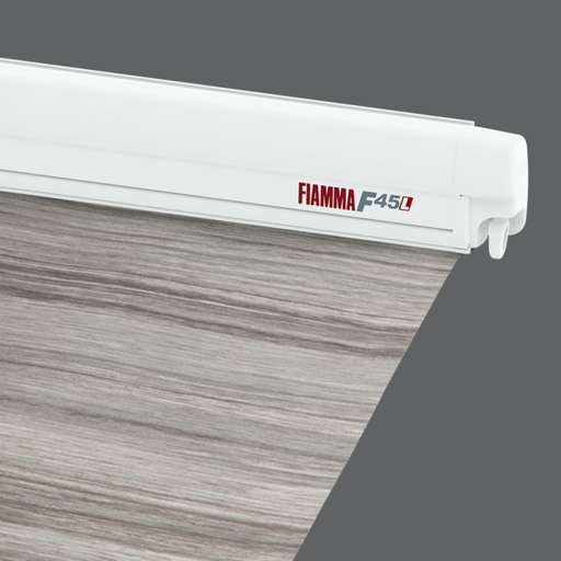 F45L 550 Wall Installation Awning - Fiamma wall-mounted awnings for caravans and motorhomes providing shade and sheltered outdoor space - My Fiamma