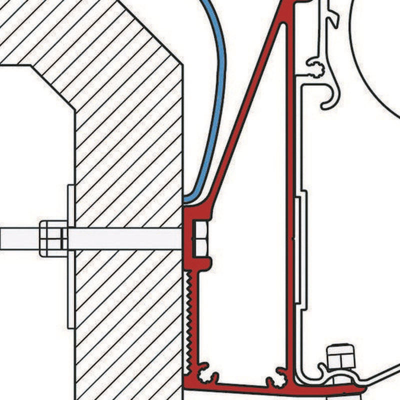 Fiamma Rapido 6 Bracket 3.5m (98655-895) - Fiamma wall installation adapters enabling secure awning mounting across different vehicle types - My Fiamma