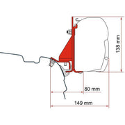 Fiamma F45 Adapter Vw T5/T6 Combi Rail 98655Z147 - Fiamma wall installation adapters enabling secure awning mounting across different vehicle types - My Fiamma