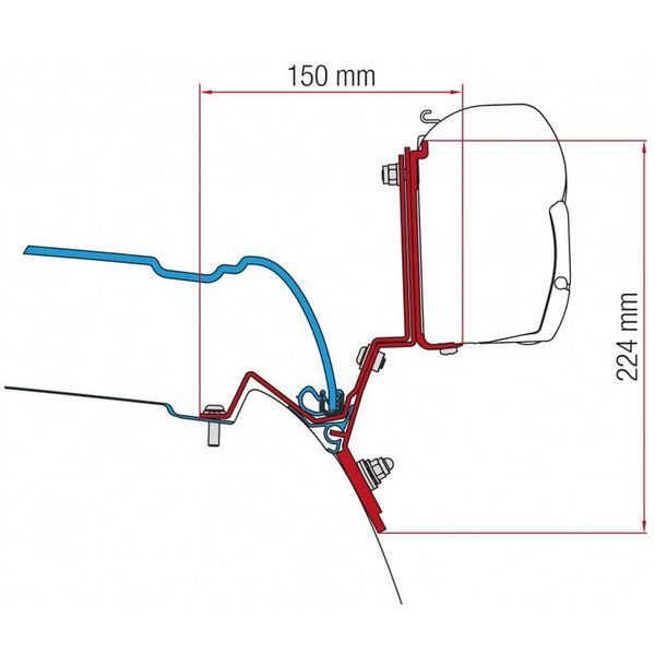 Fiamma F35 Awning Adapter Brackets for V Class Marco Polo after 2014 - Fiamma wall installation adapters enabling secure awning mounting across different vehicle types - My Fiamma