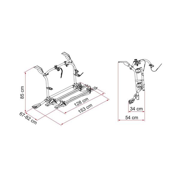 Fiamma VW T6 Pro Deep Black ** Fits VW T6 Transporter / Caravelle / Multivan / California  (2014) Bike Rack - Fiamma bike racks for motorhomes and campervans designed for secure, reliable bicycle transport on the road - My Fiamma