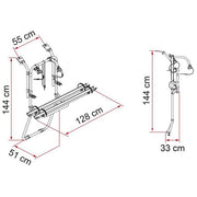 Fiamma Carry-Bike Vivaro / Trafic / Talento D (fits Renault Trafic III, Nissan NV300, Fiat Talento ?2014 H1, Opel Vivaro B, Vauxhall Vivaro B ?2014–?2018 H1, Rail Plus, 2–2 bikes / 2 E-Bike, Deep Black) - Fiamma bike racks for motorhomes and campervans designed for secure, reliable bicycle transport on the road - My Fiamma