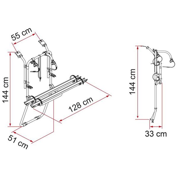 Fiamma Carry-Bike Vivaro / Trafic / Talento D (fits Renault Trafic III, Nissan NV300, Fiat Talento ?2014 H1, Opel Vivaro B, Vauxhall Vivaro B ?2014–?2018 H1, Rail Plus, 2–2 bikes / 2 E-Bike, Deep Black) - Fiamma bike racks for motorhomes and campervans designed for secure, reliable bicycle transport on the road - My Fiamma