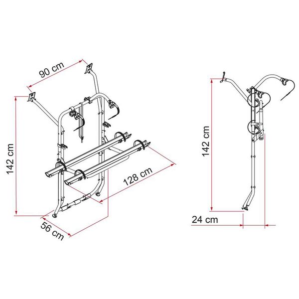 Fiamma VW T6 Fits VW T6 Transporter / Caravelle / Multivan / California 2014) Bike Racks - Fiamma bike racks for motorhomes and campervans designed for secure, reliable bicycle transport on the road - My Fiamma