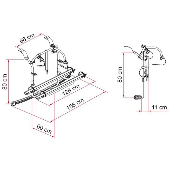 Fiamma Carry-Bike Ford Transit Custom Nugget / Nugget Plus Highroof (fits Nugget / Nugget Plus raised roof ?2012–?2023, Rail Plus, 2–3 bikes / 2 E-Bike, Deep Black) - Fiamma bike racks for motorhomes and campervans designed for secure, reliable bicycle transport on the road - My Fiamma
