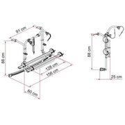 Carry-Bike Ford Custom Deep Black (fits Transit/Tourneo Custom single tailgate ?2012–?2023, H1, also lift roof, Rail Plus, 2–3 bikes / 2 E-Bike) - Fiamma bike racks for motorhomes and campervans designed for secure, reliable bicycle transport on the road - My Fiamma