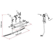 Carry-Bike Ford Custom V710 (fits Transit/Tourneo Custom single tailgate ?2023–, H1, also lift roof + VW Transporter/Caravelle ?2025, Rail Plus, 2–4 bikes / 2 E-Bike) - Fiamma bike racks for motorhomes and campervans designed for secure, reliable bicycle transport on the road - My Fiamma