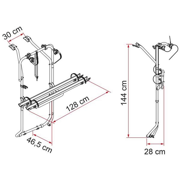 Fiamma VW T5 D / T6 D Fits Versions for double rear door VW T5 ( 2003 2014) and T6 ( 2014) Transporter / Caravelle / Multivan Bike Rack - Fiamma bike racks for motorhomes and campervans designed for secure, reliable bicycle transport on the road - My Fiamma