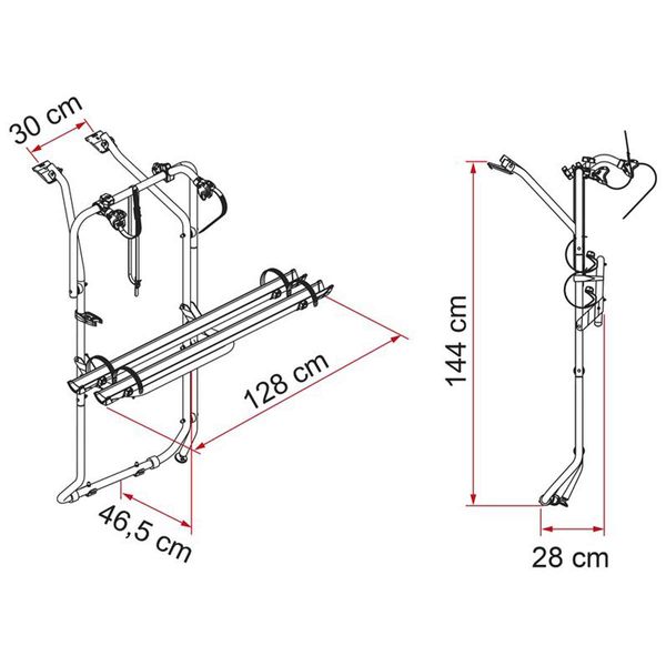 Fiamma VW T5 D / T6 D Fits Versions for double rear door VW T5 (2003  2014) and T6 ( 2014) Transporter / Caravelle / Multivan in Deep Black Bike Rack - Fiamma bike racks for motorhomes and campervans designed for secure, reliable bicycle transport on the road - My Fiamma