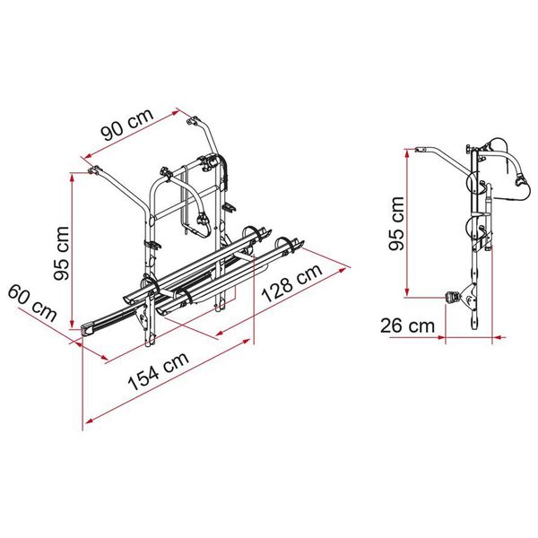Fiamma Mercedes V Class Premium * Mercedes V Class III series,Vito III series and MarcoPolo III series with a singletailgate (2014) Bike Rack - Fiamma bike racks for motorhomes and campervans designed for secure, reliable bicycle transport on the road - My Fiamma