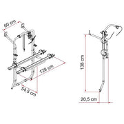 Fiamma Carry-Bike Mercedes Vito (fits Viano I, Vito I, Marco Polo I with single rear door 1996–2003, Rail Plus, 2–4 bikes / 2 E-Bike) - Fiamma bike racks for motorhomes and campervans designed for secure, reliable bicycle transport on the road - My Fiamma