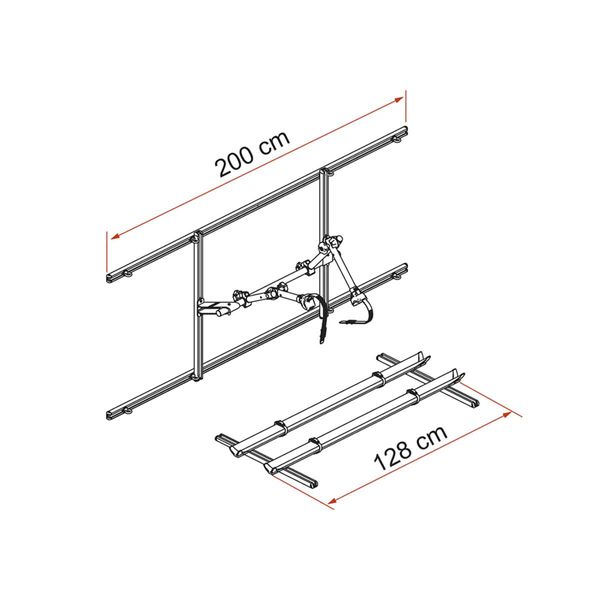 Carry-Bike Garage Pack Plus (Rail Quick Pro, 2–3 bikes, Strip Pro S D1/D2, max load 50kg, 10.5kg weight) - Fiamma bike racks for motorhomes and campervans designed for secure, reliable bicycle transport on the road - My Fiamma