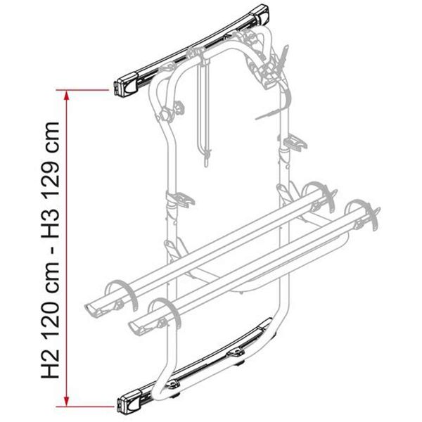 Fiamma Kit Bars DJ Transit 2014 (Alu) - Fiamma bike racks for motorhomes and campervans designed for secure, reliable bicycle transport on the road - My Fiamma
