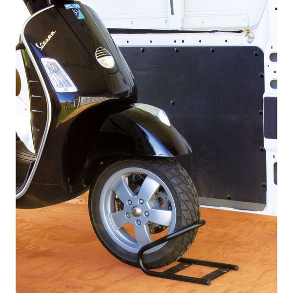 Moto Wheel Chock Front (for wheels ?18cm, 2.4kg weight) - Fiamma garage storage solutions for motorhomes enabling organised, space-efficient gear management - My Fiamma