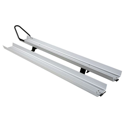 Carry-Moto (standard, front wheel chock, fastening straps, telescopic ramp, 200kg max load, wheel width ?14cm, ramp extension 180cm, 12.2kg weight) - Fiamma garage storage solutions for motorhomes enabling organised, space-efficient gear management - My Fiamma