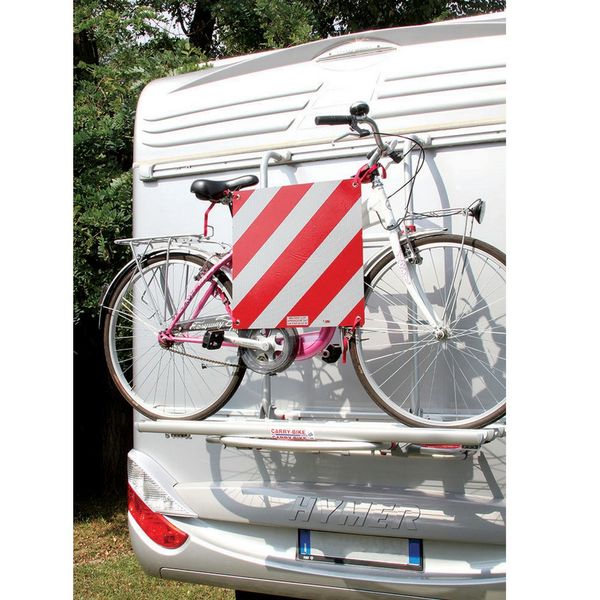 Fiamma Alu Signal (type-approved aluminium protruding load sign, mandatory in Italy, 50×50cm, 0.7kg) - Fiamma Carry-Bike accessories and covers offering weather protection and enhanced functionality for mounted bike racks - My Fiamma