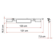 Fiamma Licence Plate Carrier (131cm aluminium bar with regulation lights & 13-pole socket, turns 90° for folded position, deep black, 2.4kg) - Fiamma bike rack installation kits ensuring safe, stable mounting on caravan or motorhome rear walls - My Fiamma