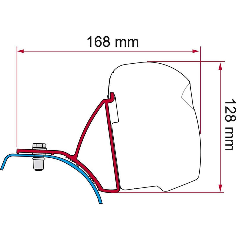 Fiamma F43 Bracket Kit for Trafic, Vivaro & Primastar - Deep Black - Fiamma wall installation adapters enabling secure awning mounting across different vehicle types - My Fiamma