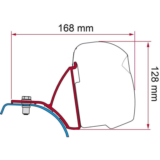 Fiamma F43 Bracket Kit for Trafic, Vivaro & Primastar - Deep Black - Fiamma wall installation adapters enabling secure awning mounting across different vehicle types - My Fiamma