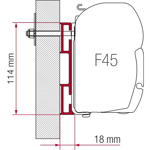 Adapter D – 8cm - Fiamma wall installation adapters enabling secure awning mounting across different vehicle types - My Fiamma