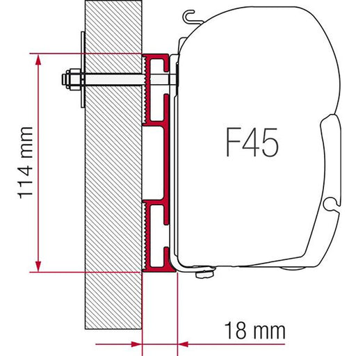 Adapter D – 8cm - Fiamma wall installation adapters enabling secure awning mounting across different vehicle types - My Fiamma