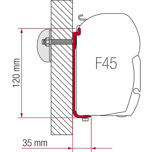 Adapter AS 300 – 300cm - Fiamma wall installation adapters enabling secure awning mounting across different vehicle types - My Fiamma