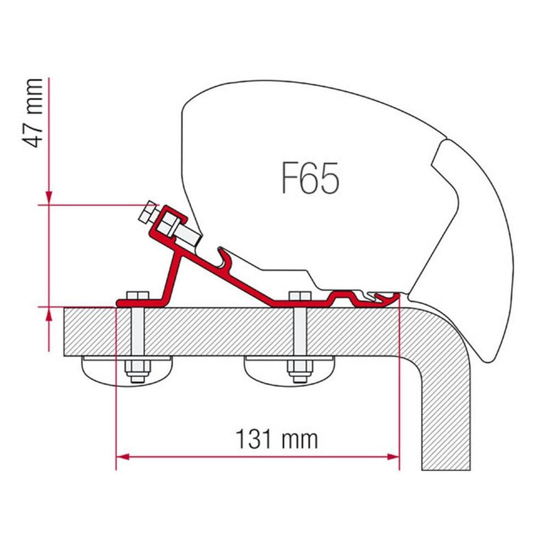Fiamma Adapter Bracket Kit for Standard F65 Eagle 400 (98655-969) - Fiamma wall installation adapters enabling secure awning mounting across different vehicle types - My Fiamma