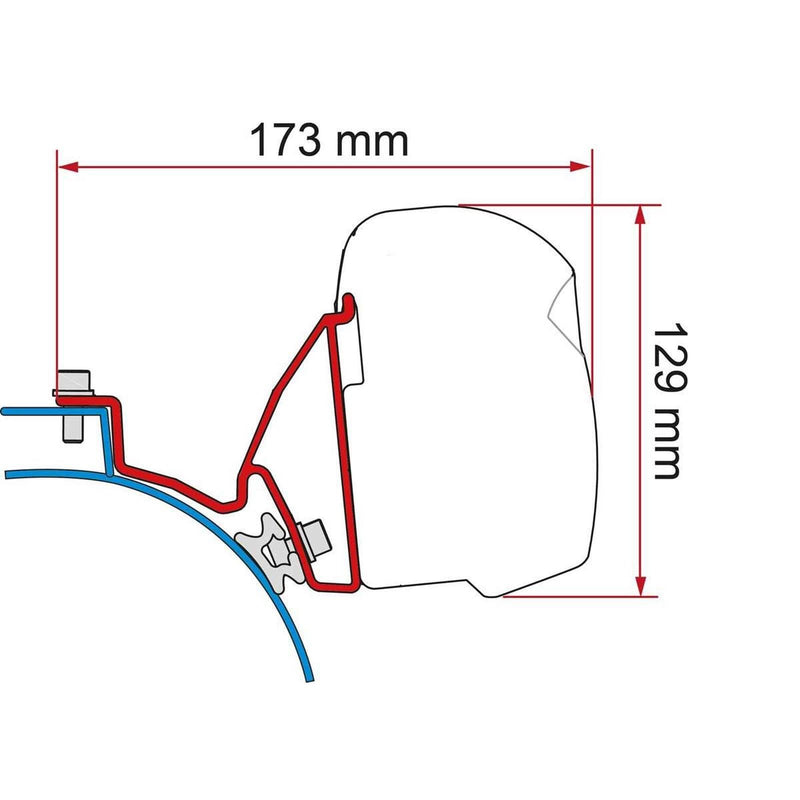 Fiamma VW T5/T6 California Bracket Kit for F43 Awning - Deep Black - Fiamma wall installation adapters enabling secure awning mounting across different vehicle types - My Fiamma