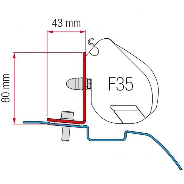 Fiamma F35 Adapter Kit Nissan Nv200 98655Z026 - Fiamma wall installation adapters enabling secure awning mounting across different vehicle types - My Fiamma