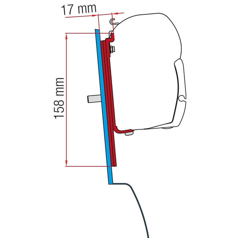 Fiamma Adapter Brackets Ford Custom Nugget for F45 F70 Awnings 98655Z023 - Fiamma wall installation adapters enabling secure awning mounting across different vehicle types - My Fiamma