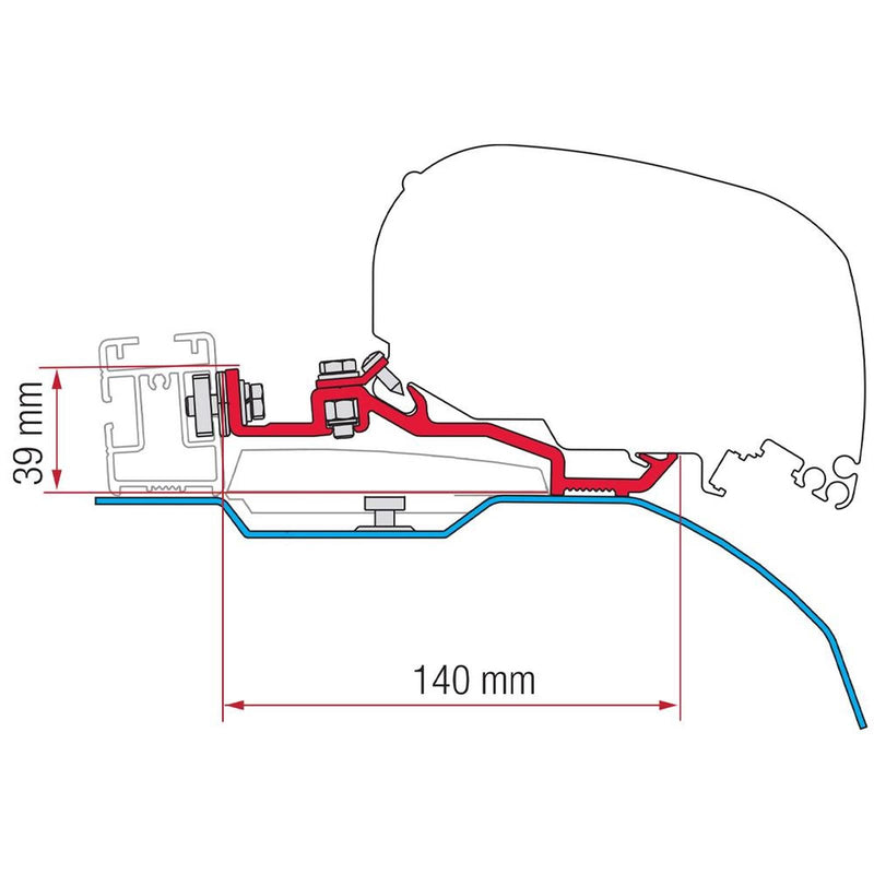 Fiamma Kit for Smart Clamp System Ducato F80S (98655Z097) - Fiamma wall installation adapters enabling secure awning mounting across different vehicle types - My Fiamma